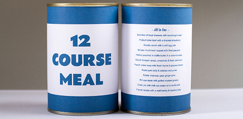 All In One: 12 course meal in a can